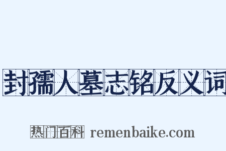 封孺人墓志铭反义词是什么意思的图片